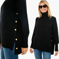 Tuckernuck NEW Wool Black Sophia 100% Wool Turtleneck Tunic Sweater Size XS