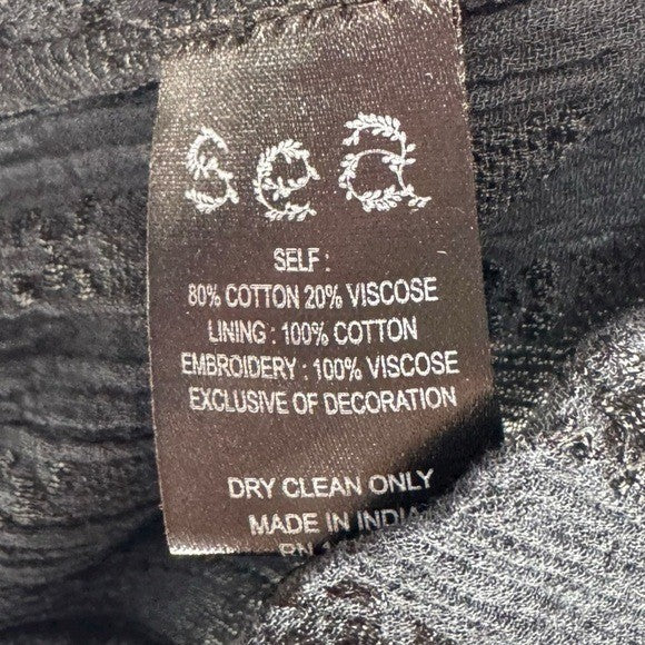 Sea New York NEW Charlotte Black Embellished Long Sleeve V Neck Top Size XS