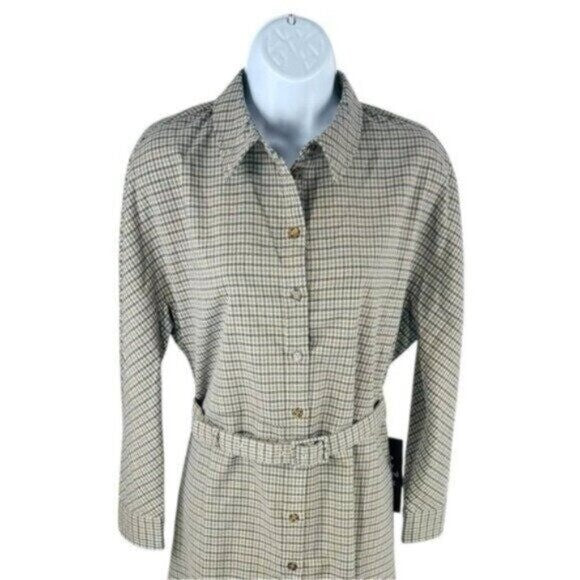 Tuckernuck | NEW Sycamore Check Belted Vera Long Sleeve Maxi Dress Size L