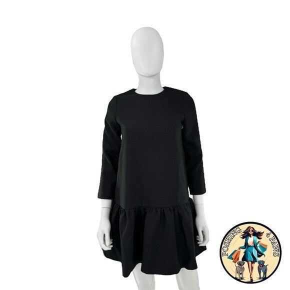 Tuckernuck NEW Black Pierce Drop Waist Classy Long Sleeve Mini Dress Size XS