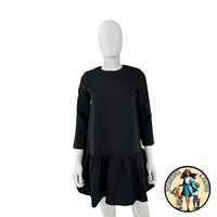 Tuckernuck NEW Black Pierce Drop Waist Classy Long Sleeve Mini Dress Size XS