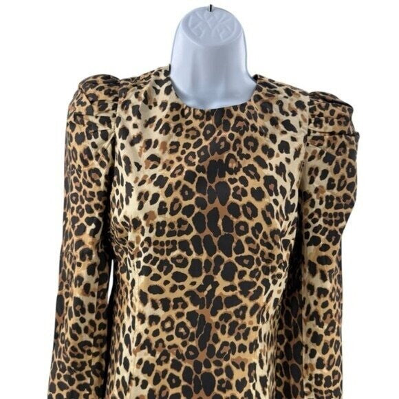 Tuckernuck x India Hicks NEW Leopard Domino Long Sleeve Party Mini Dress Size S