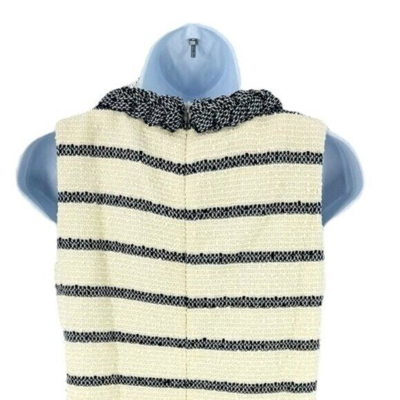 Tuckernuck NEW Navy Stripe Tweed Sleeveless Crew Neck Jackie Mini Dress Size M
