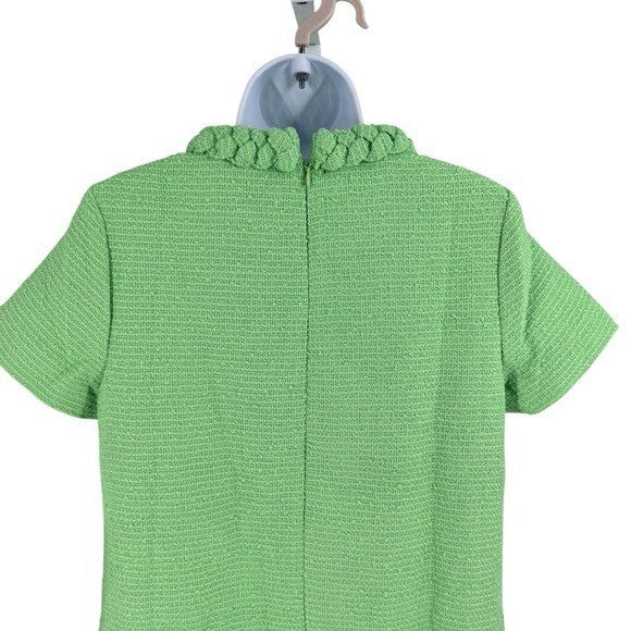 Tuckernuck NEW Palm Beach Green Tweed Retro Jackie Short Sleeve Mini Dress S
