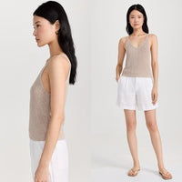 Alex Mill NEW Billie Sweater V Neck Casual Tank in Tan Oatmeal Size M