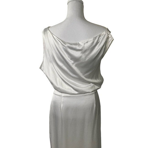 NONchalant Label | NEW Dinah One Shoulder Satin Formal Maxi Dress White Size XS