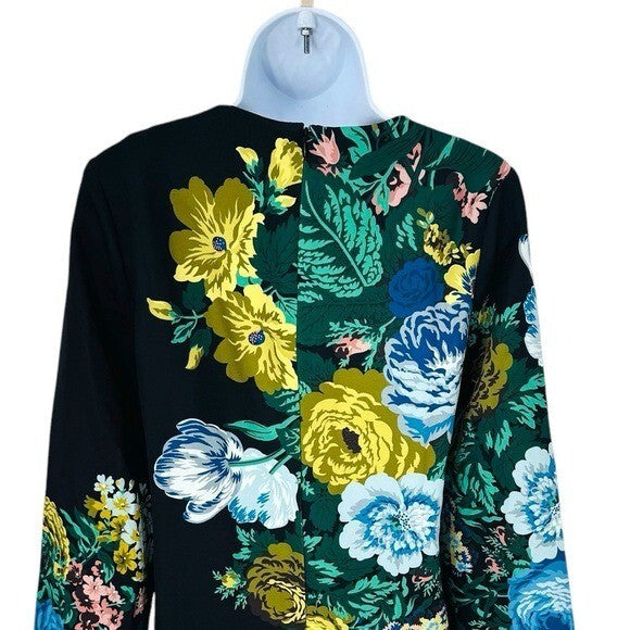 Tuckernuck NEW Verdant Blue Floral Long Sleeve Drop Waist Pierce Dress Size S