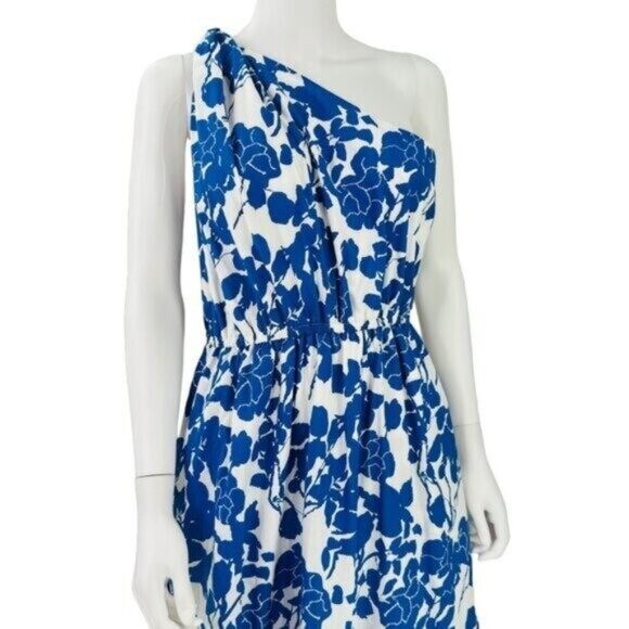 Hyacinth House NEW Blue & White Floral One Shoulder Maureen Maxi Dress Size XXS