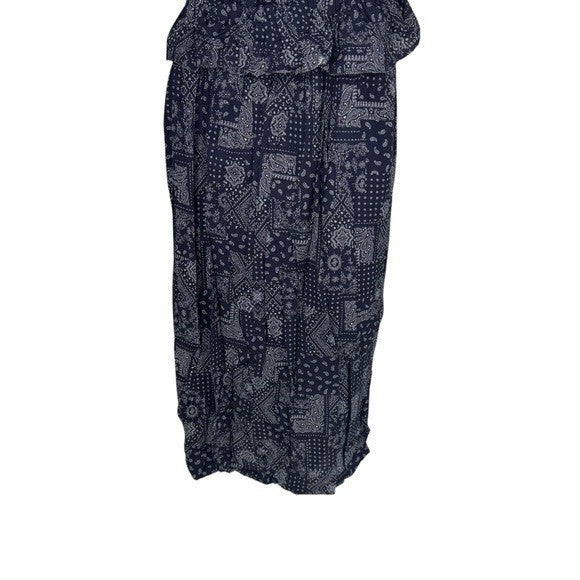 En Saison NEW Navy White Daytona Western Coastal Cowgirl Midi Dress Size Large