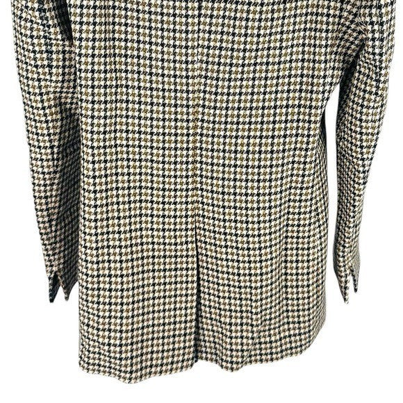 Akris Punto NEW Brown & Black Houndstooth Wool Boyfriend Blazer Size 10