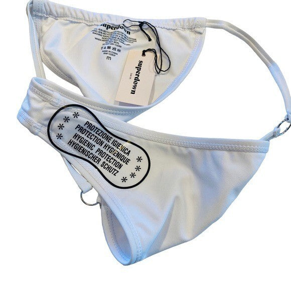 superdown | NEW Ana Cheeky Bikini Swim Bottom in White Size M