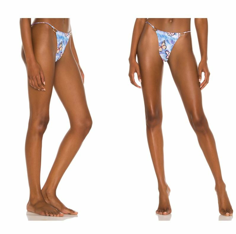 Superdown Makenna Butterfly Cheeky Blue 90s Inspired Bikini Swim Bottoms Size M