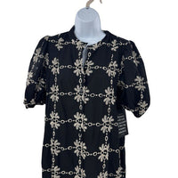 Tuckernuck NEW Black Eyelet Lewis Puff Sleeve Embroidered Maxi Dress Size S