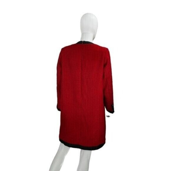 Pomander Place NEW Red Coco Tweed Long Sleeve Retro Preppy Mini Dress Size XL