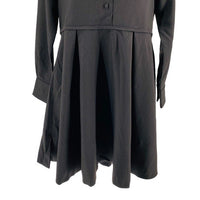 Pomander Place | NEW Black Annalise Long Sleeve Pleated Mini Dress Size S