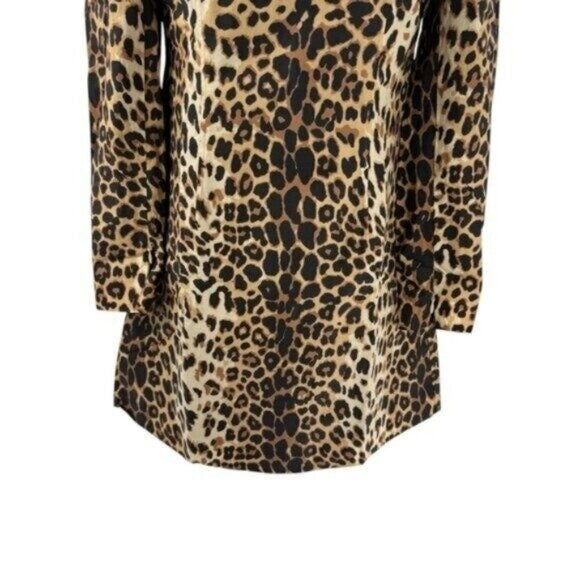 Tuckernuck x India Hicks NEW Leopard Domino Long Sleeve Party Mini Dress Size XL