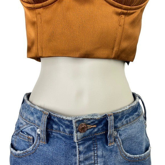 NBD | NWT Archer Crop Top in Gold Size S