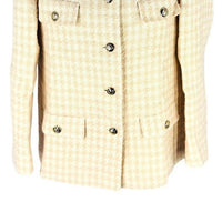 Anine Bing NEW Janet Tweed Houndstooth Pink Ivory Blazer Jacket Size XS