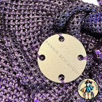 FANNIE SCHIAVONI Hailey Mesh Metallic Festival Draped Crop Top in Purple Size S