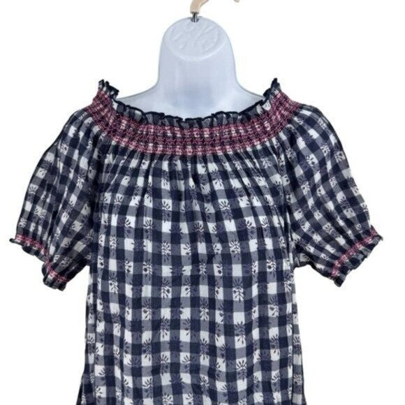 Tuckernuck NEW Tnuck Beach Embroidered Blue Check Gingham Toulon Coverup Size XS
