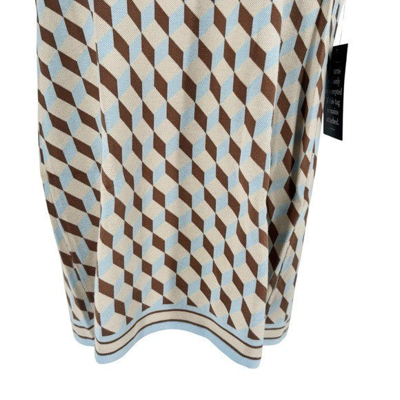 Tuckernuck NEW Tan Ocean Spray Knit Geo Marie Sleeveless Mini Dress Size XXL