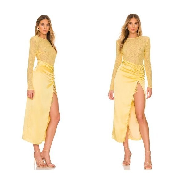 NBD | NEW Farah Midi Dress in Yellow Size XXS