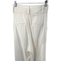 The Femm | Fiona Wide Leg High Rise Pleated Pant in White Size XS