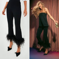 Tuckernuck NEW Black Feather Compression Knit Ashford Kick Flare Trouser Size M