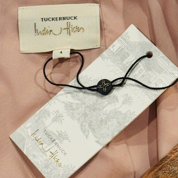 Tuckernuck x India Hicks NEW Gold Metallic London A Line Midi Skirt Size 4