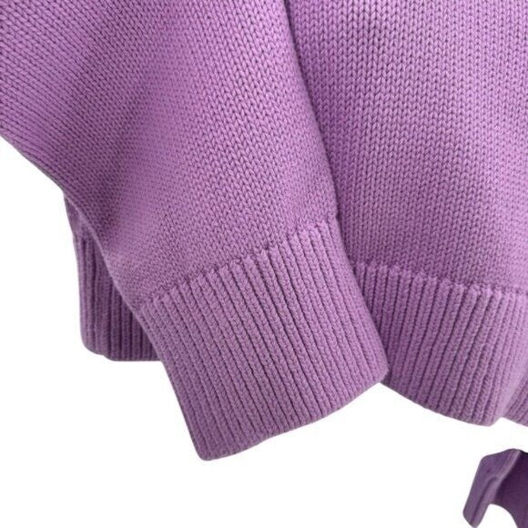 Tuckernuck NEW Lilac Purple Aiden Crewneck Cropped Cotton Knit Sweater Size M