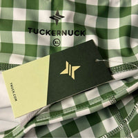 Tuckernuck NEW Sport Trellis Gingham Green White Biker Athletic 6" Short Size XL