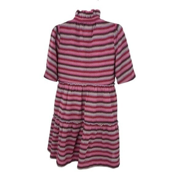 Tuckernuck NEW Pink Chevron Knit Stripe Crawford Relaxed Fit Mini Dress M