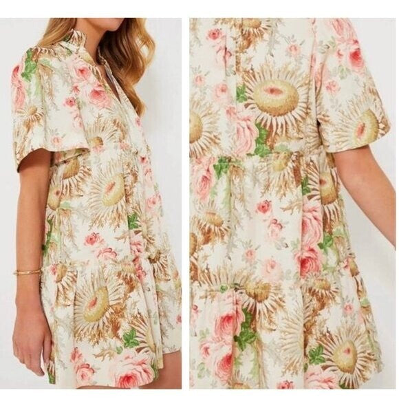Tuckernuck | NEW Sun Faded Floral Crawford V-neckline Mini Dress Size S