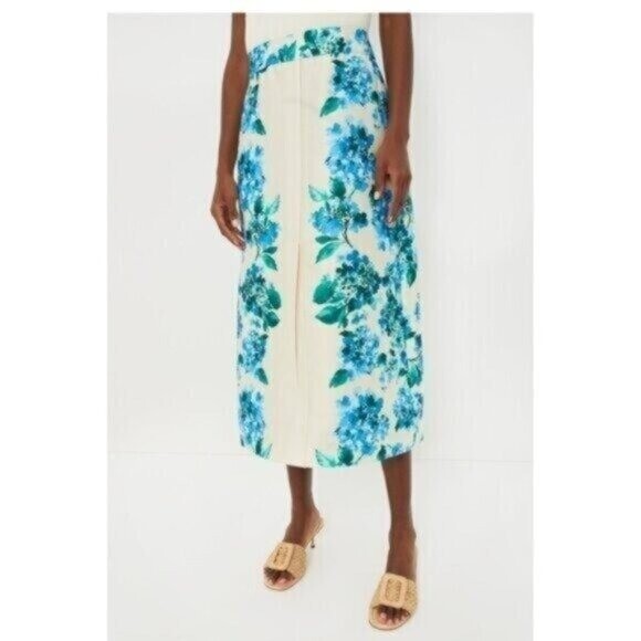 Tuckernuck | NEW Water's Edge Hydrangea Kennedy Front Slit Midi Skirt Size L