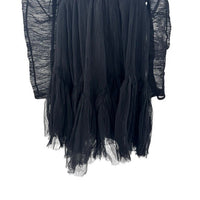 Moon River NEW Black Tulle Long Sleeve Sweetheart Party Mini Dress Size Small