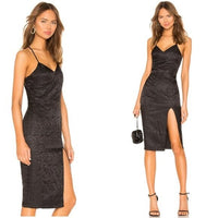 by the way. | NEW Mini Jacquard Satin Formal Slit Midi Dress in Black Size XS