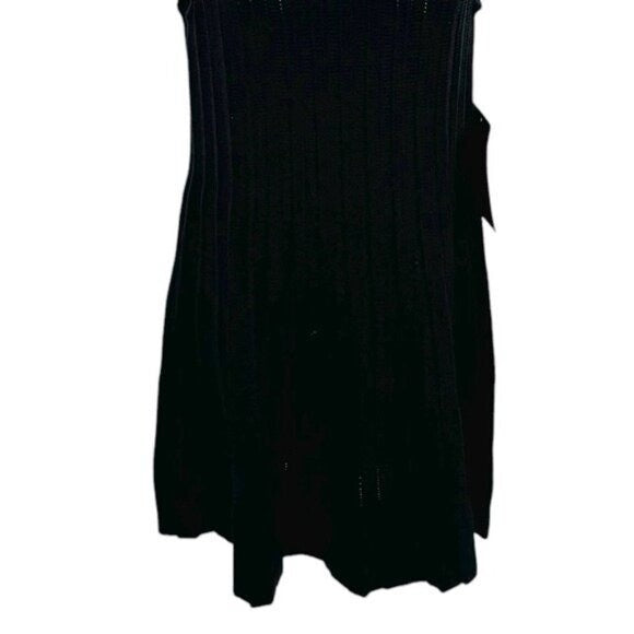 Pomander Place NEW Black Knit Adi Sleeveless A Line Classic Mini Dress Size L