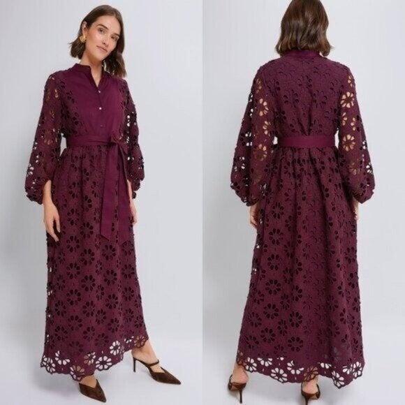 Tuckernuck NEW Merlot Lace Calliope Long Sleeve Chic Maxi Dress Size XL