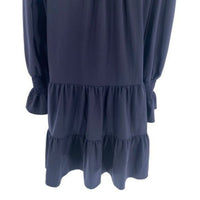 Pomander Place NEW Kenzo Crepe Relaxed Fit Tiered Mini Dress in Navy Size S