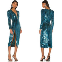 REVE RICHE | NEW Miesha Sequin Midi Dress in Forest Green Size 4