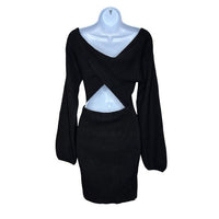 Majorelle | NEW Neva Ribbed Back Cut-Out Mini Dress in Black Size S