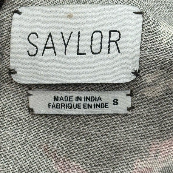 SAYLOR NEW Roseanne Puff Sleeve Floral Bohemian Feminine Classic Mini Dress S