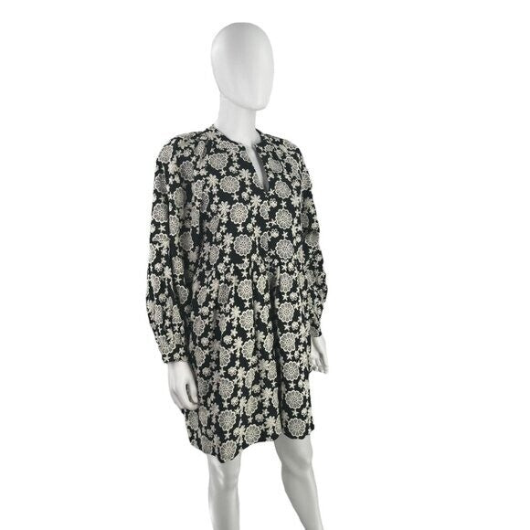 Hyacinth House NEW Black & Ivory Eyelet Kathleen Long Sleeve Dress Size Small