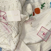 Tuckernuck Love the Label NEW Leighton Crochet Matching Set Ivory Floral Size L