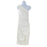 ELLIATT NEW Cassini Satin Formal One Shoulder Midi Dress in Ivory Size L