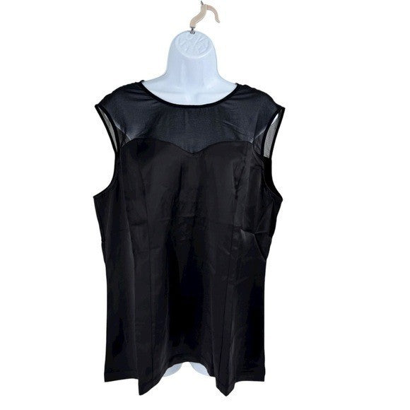 Tuckernuck NEW Black Satin Belle Sleeveless Blouse Top Size XXL