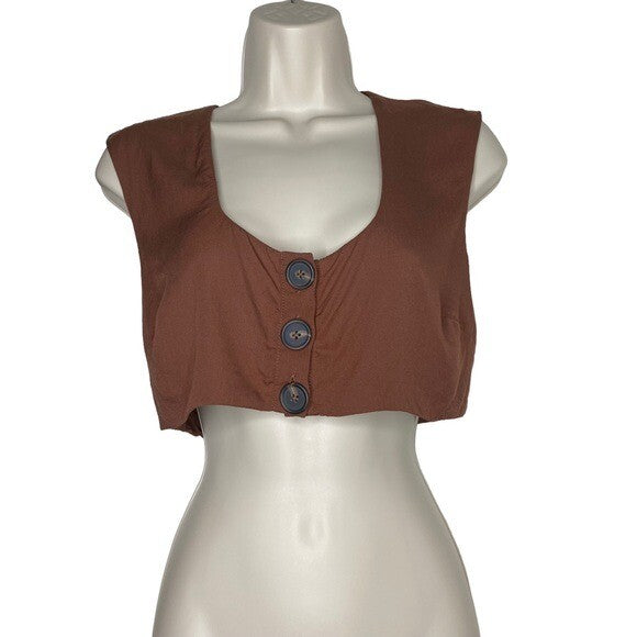 anna nata | NWT Madison Crop Top in Sepia Brown Size S