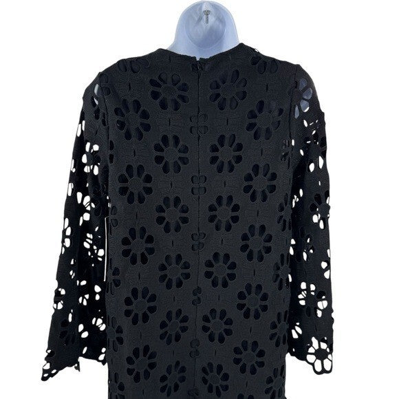 Tuckernuck NEW Noir Eyelet Hutton Long Sleeve Cotton Formal Midi Dress Size XS