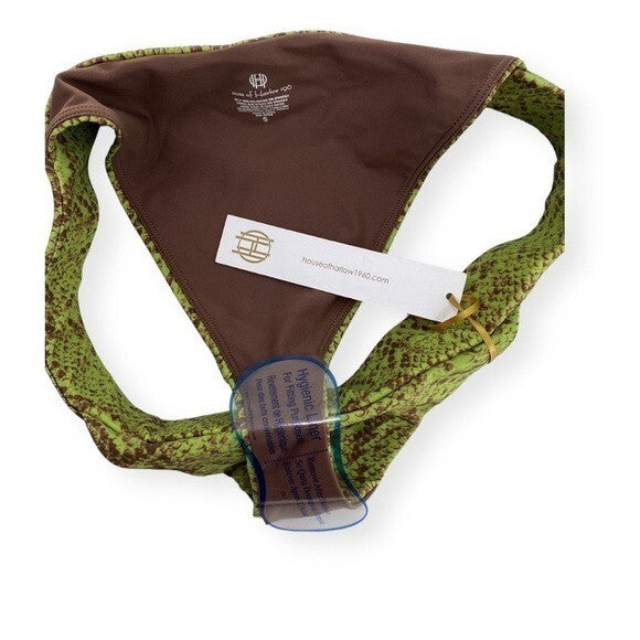 House of Harlow 1960 | NEW Anastasia Bikini Bottom in Green Python Size S