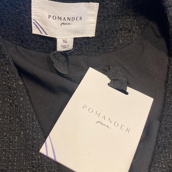 Pomander Place | NEW Black Tweed Keira Long Sleeve Mini Dress Size XL